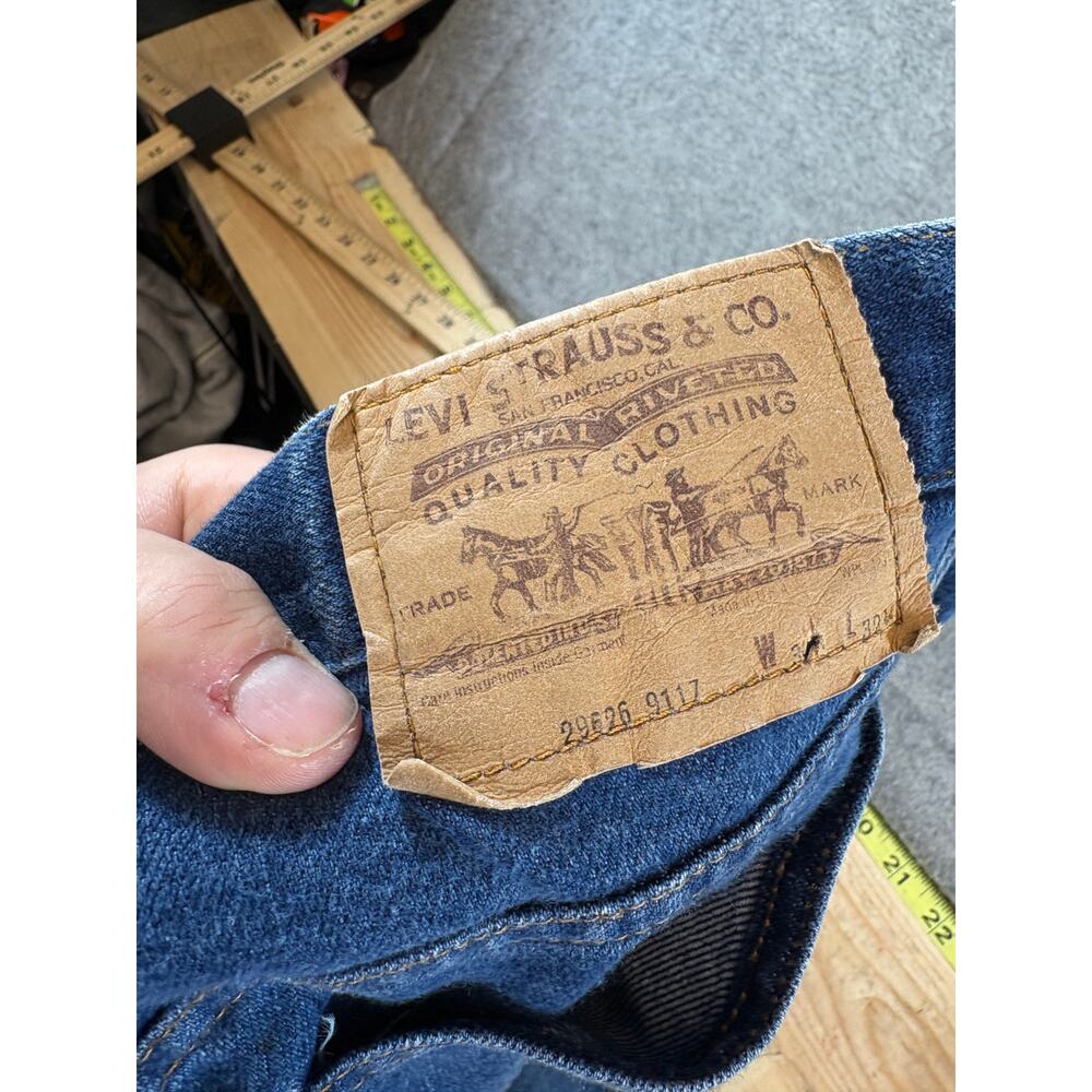 VTG 70s Levis Orange Tab Jeans Mens 30x32 Blue Straight Baggy Retro Streetwear - Picture 9 of 9